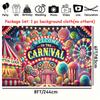 1 Piece Carnival Welcome Poster - Bright Candy and Ferris Wheel Design Photography Background