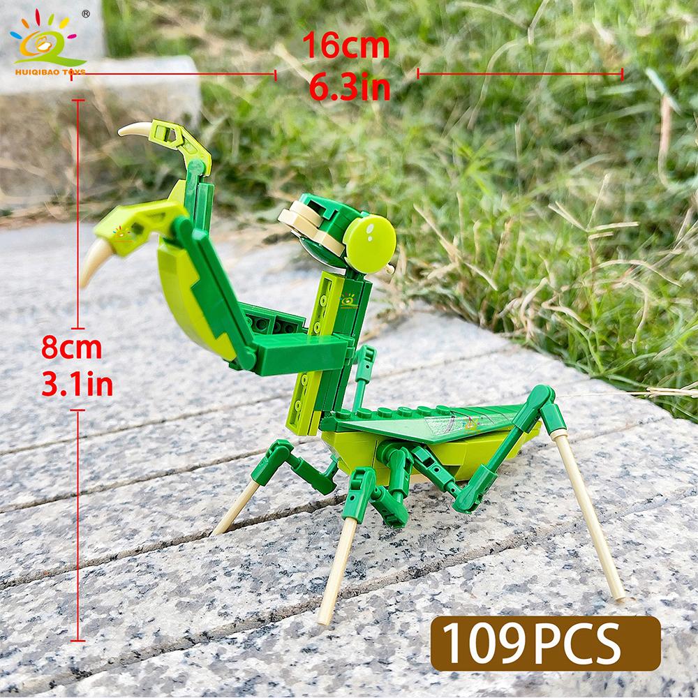 Non-Toxic Creative Moc Insect Building Blocks Bee Dragonfly Ant Mantis Butterfly Children'S Assembled Toys Animal Ornaments Gifts