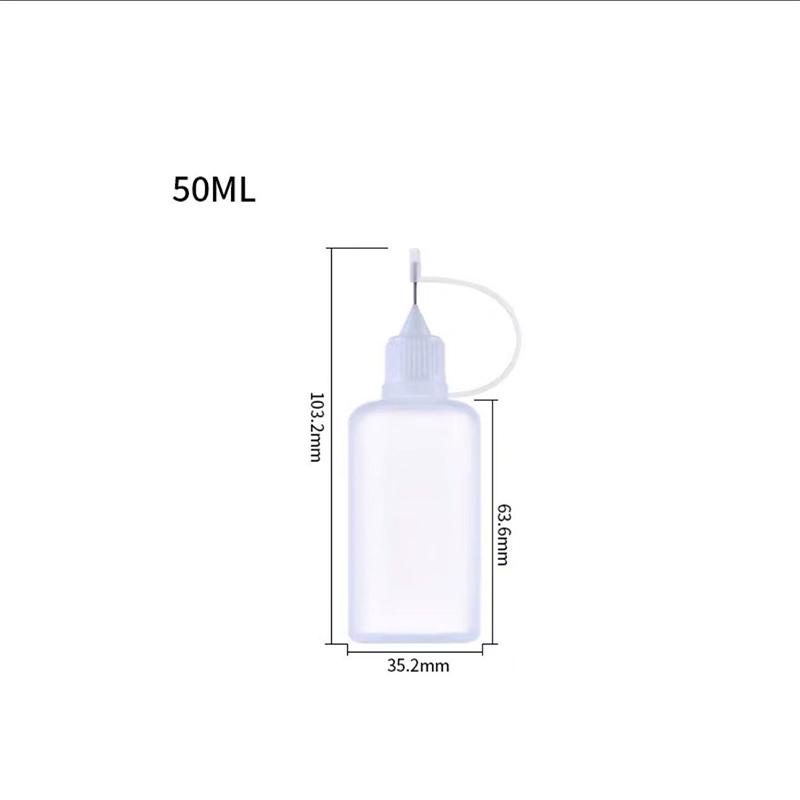 5/10/20/30/50/100Ml Aplicator de lipici cu vârf de ac reutilizabil Sticlă de plastic Sticlă de pigment de injecție cu ulei esențial