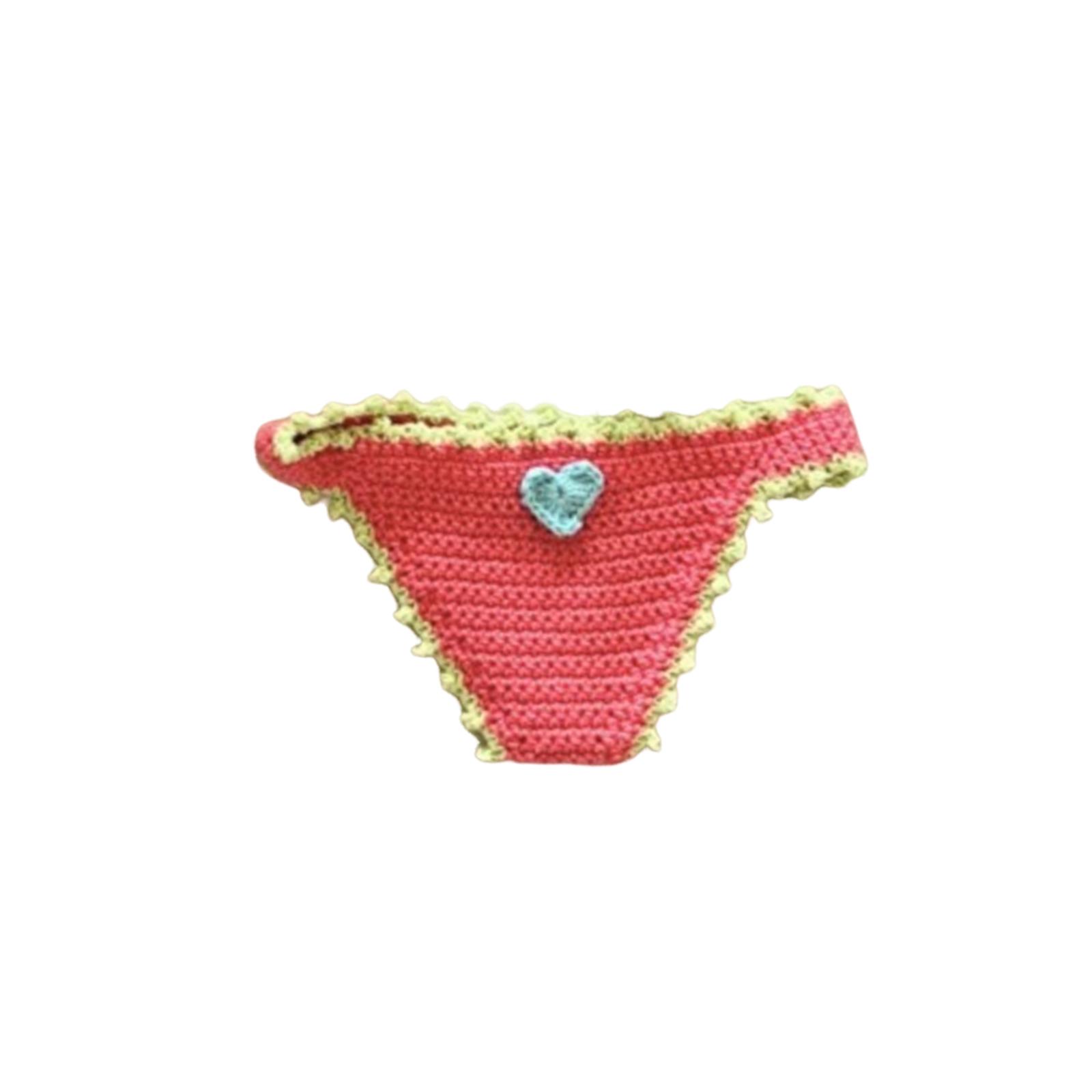 

Handmade Crochet Novelty Underwear Shaped Bookmark Unique Page Holder for Books and Journals Durable Yarn Craft Reading Accessory One Size