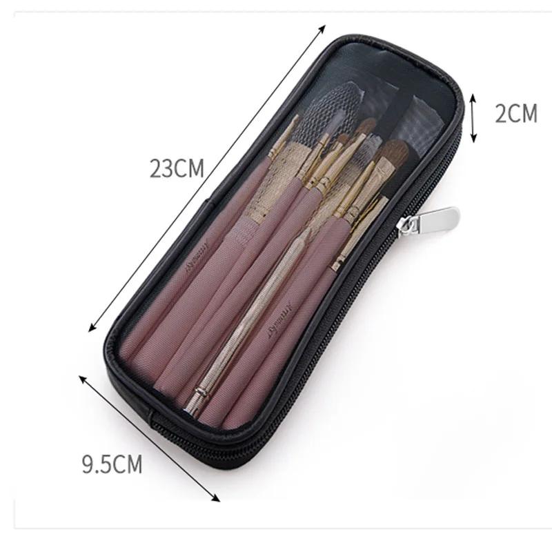 Makeup Brush Travel Case Cosmetic Toiletry Bag Organizer for Men Women Beauty Tools Mesh Dopp Pouch Wash Storage Accessories
