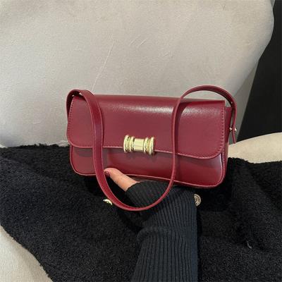 Temperament Fashionable Retro 2025 New Texture Casual Solid Color Simple New Autumn Shoulder Armpit Small Square Bag