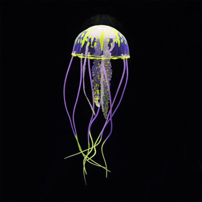 Glowing Silicone Fake Jellyfish Artificial Ornaments For Aquarium Fish Tank Landscaping Decoration