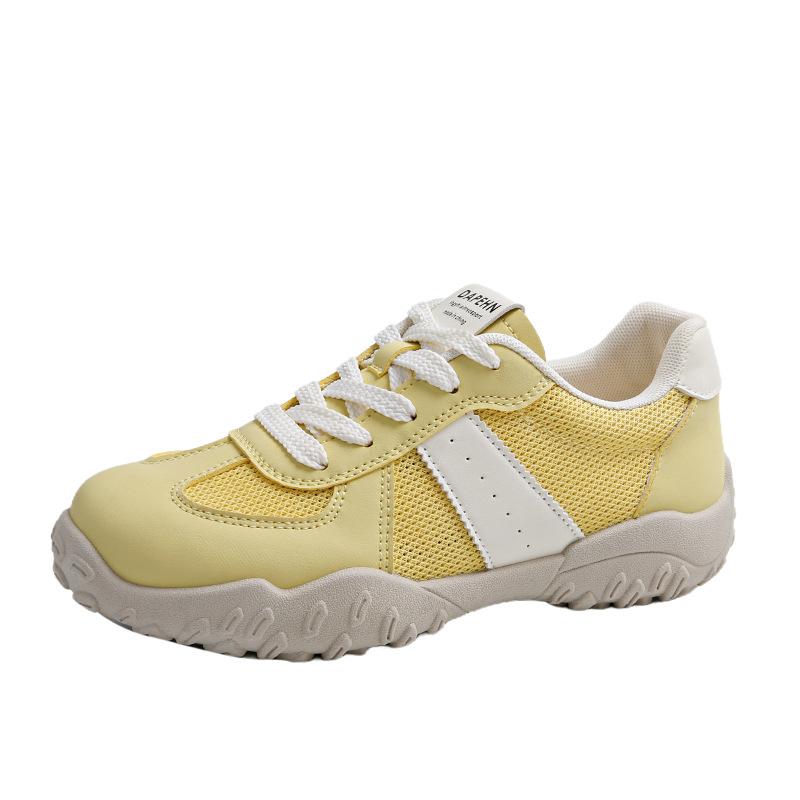 Forrest Gump Shoes Women's 2025 New Summer Mesh Breathable Thick-soled German Training Sports Shoes Light Soft Sole Yellow Super Fire