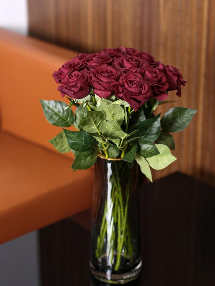 12 Stück Kunstseidenrosen, Kunstblumen, Bulk-Rosen, Blumenarrangement, Blumenstrauß für Zuhause, Hochzeit, Party, Garten, Brautdekoration