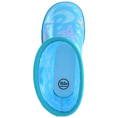 Made in Japan, Rain Boots with Non-Slip Soles, Sizes 14-21cm, Boys and Girls, Kids' RB C65, Sax, 18.0cm, 2E