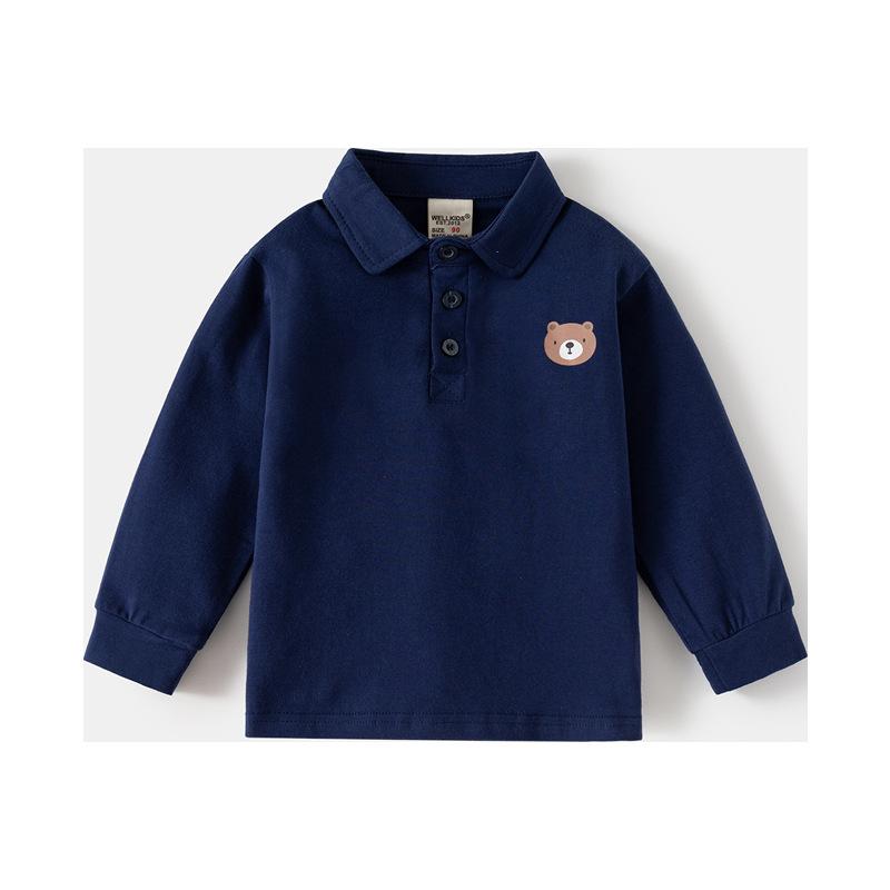 Barneklær Gutter Underdel Skjorte Barn Langermet T-skjorte 2025 Vårklær Ny Baby Allsidig Topp Vår og Høst