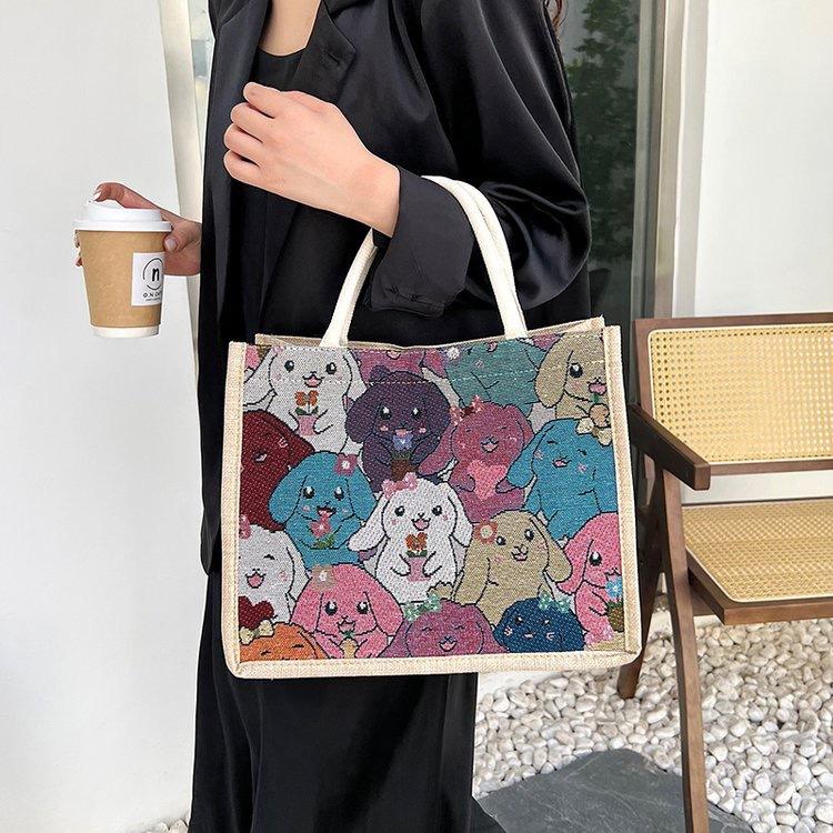 

Льняная сумка-тоут женская сумка-тоут для выхода 2025 новая холщовая сумка студенческая сумка на плечо сумка