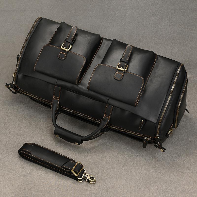 Large Men's Duffle Bag Genuine Leather Travel Bags For Men Male Handbags Weekender Suit Bag On Luggage Luxury Handbag For Suits