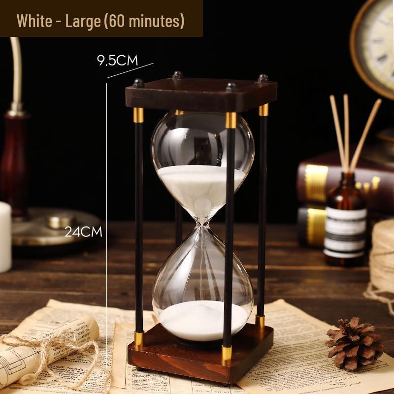 Engravable Creative Wooden Hourglass Timer (30/60 Min) - Decorative Ornament and Perfect Gift for Home or Office.