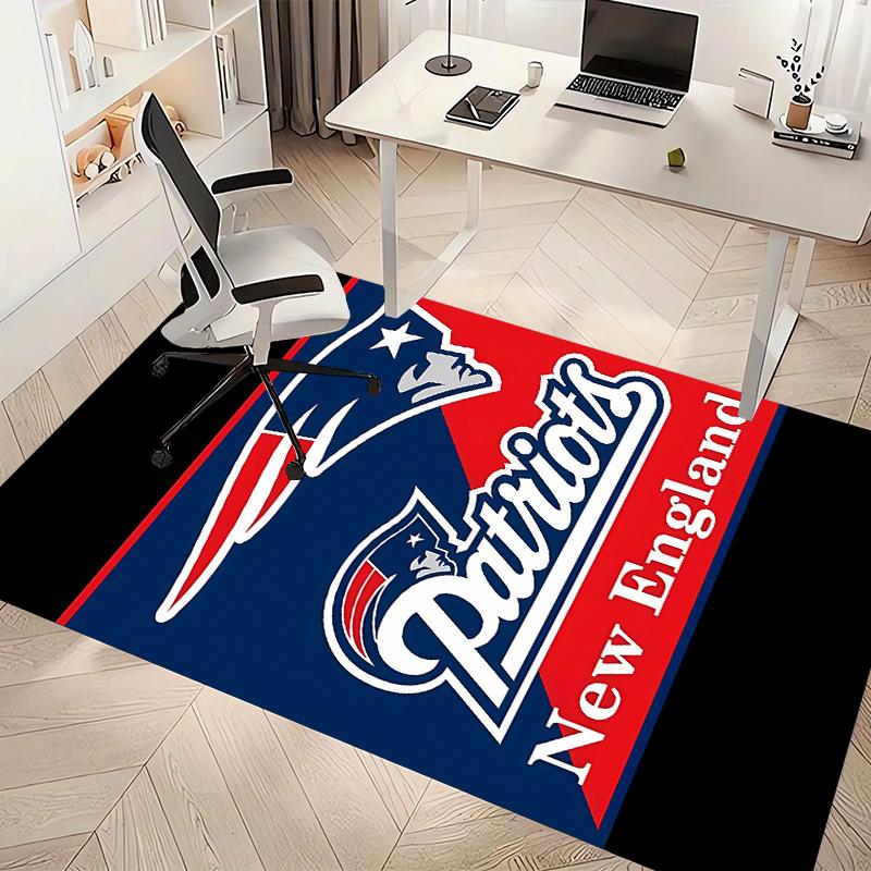 Patriot Logo Print Area Rug - Soft, Washable Non-Slip Indoor Mat for Office Chairs, Living Room, Home Office Decorative Rug