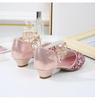 Girls' Crystal Sequin Princess Sandals 2025 - Summer High Heels with Hollow Design