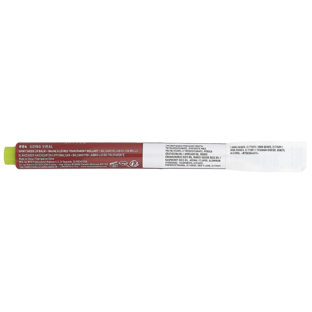 NYX Professional Makeup, Lip Oil Slick Click, Shiny Lip Balm, 04 Going Viral, 2g (0.07oz)
