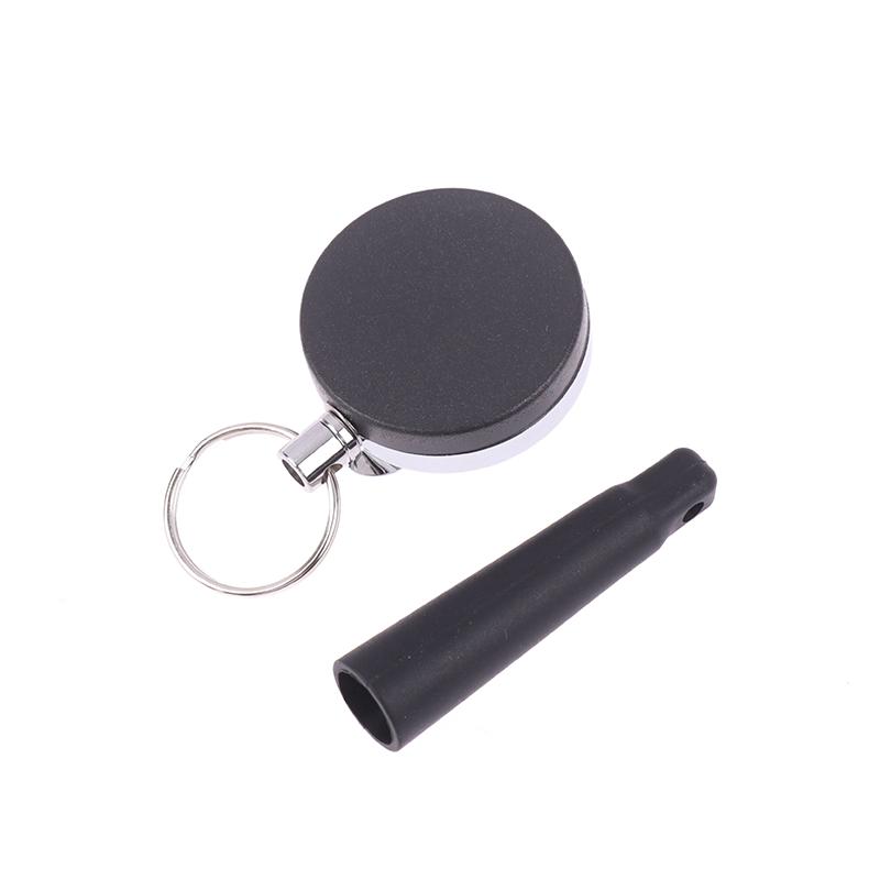 Camping Heavy Duty Retractable Pen Cap Pull Keychain Holder Reel Carpenter Pencils Anti Lost Rope Key Ring Chain Belt Clip