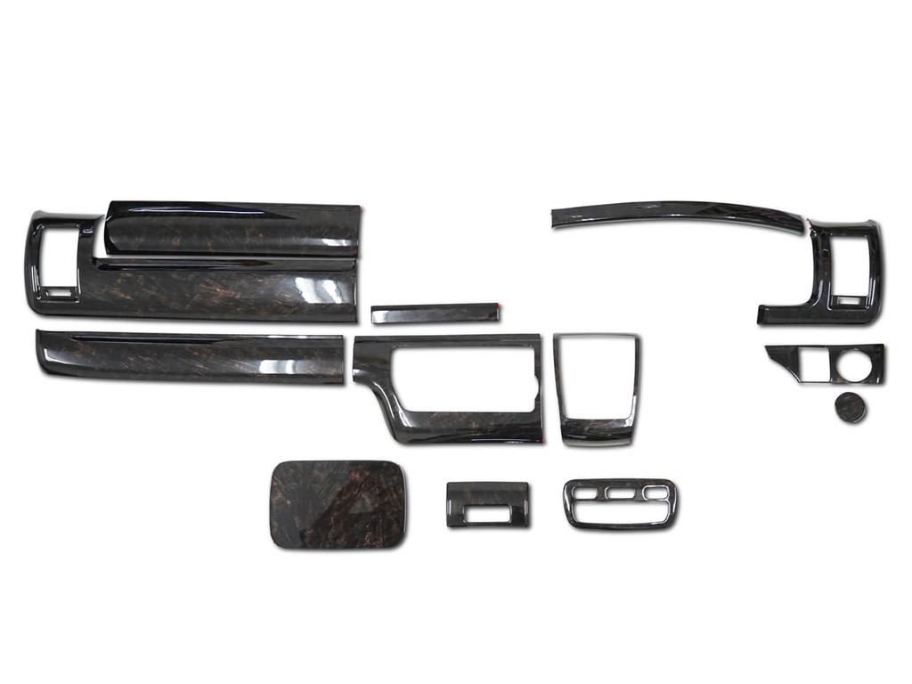 Dark Prime Interior 13 Black Mahogany Wood Grain for Toyota Hiace 200 Series Standard Panel, Panels, (4th, 5th, 6th, 7th, 8th, S-GL, Body)