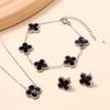 Tarnish Free Best-selling Stainless Steel 18K Gold Plated Bracelet, Necklace, Earrings and Stud Set Jewelry for Ladies