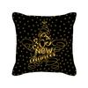 Pillow Peach Velvet Black Gold Christmas Pillow New Snowflake Letter Sofa Bedside Pillow Cover
