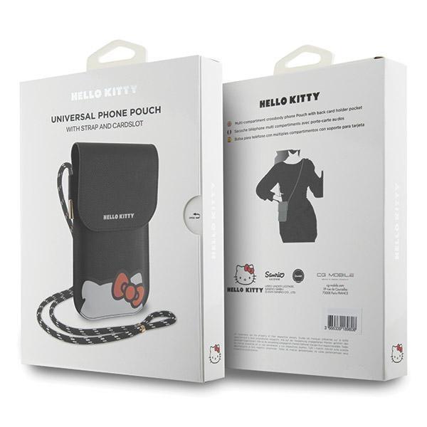 Hello Kitty Tasche Leder Schwarz Versteckte Kitty Kordel