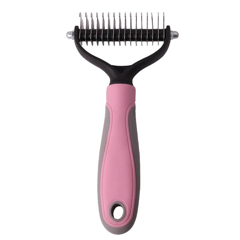 

Pet Comb, Stainless Steel Double-sided Knotted Rake Comb, Cat and Dog Comb, Cleaning, Beauty and Hair Removal Comb, Pet Knotted Comb Small красный