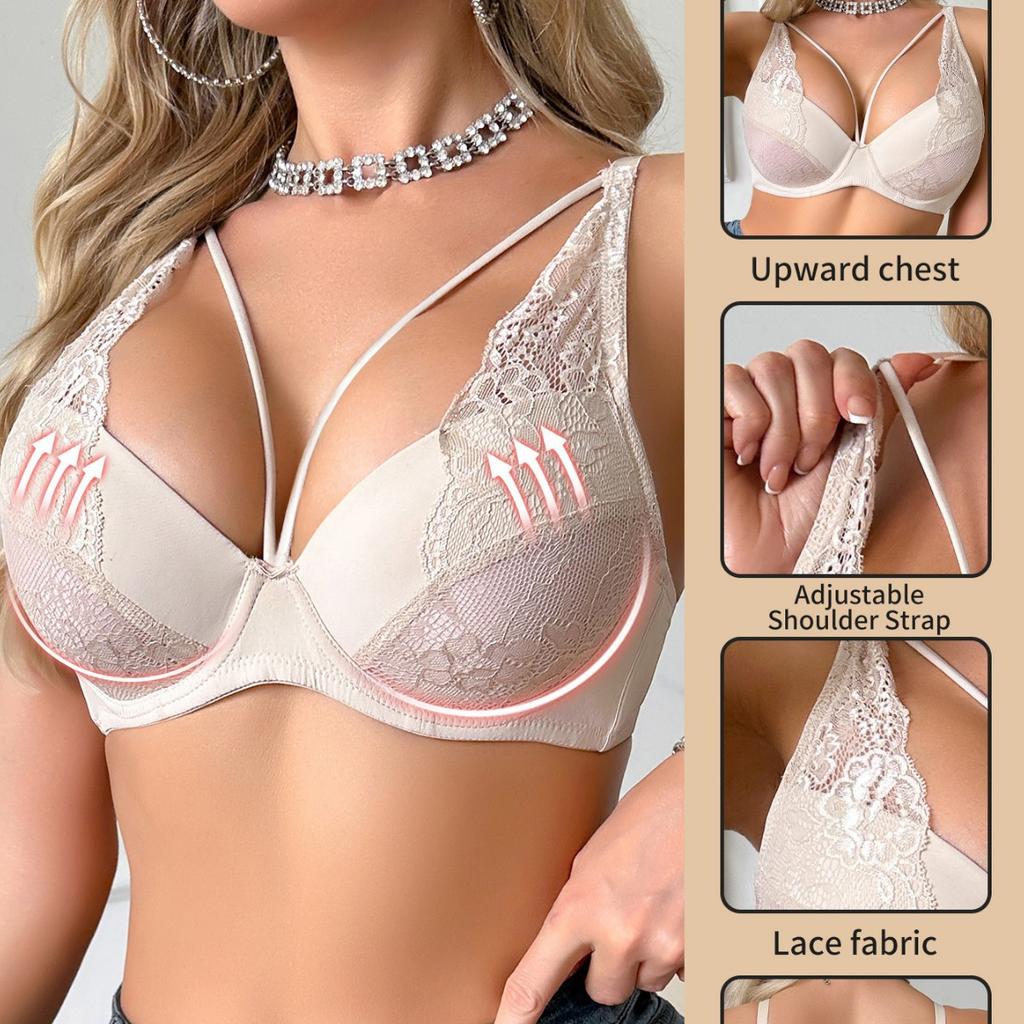 Sexy Lace Cross-strap Hot-selling Underwire Bra European and American Push-up Underwear
