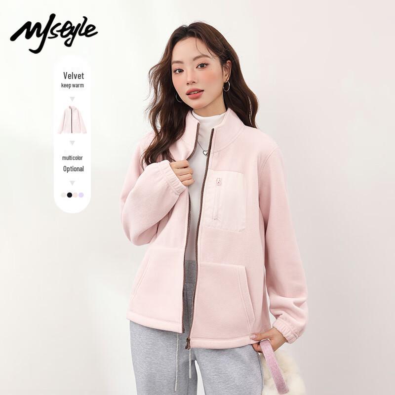 

MJ STYLE Women s Stand Collar Fleece Jacket M