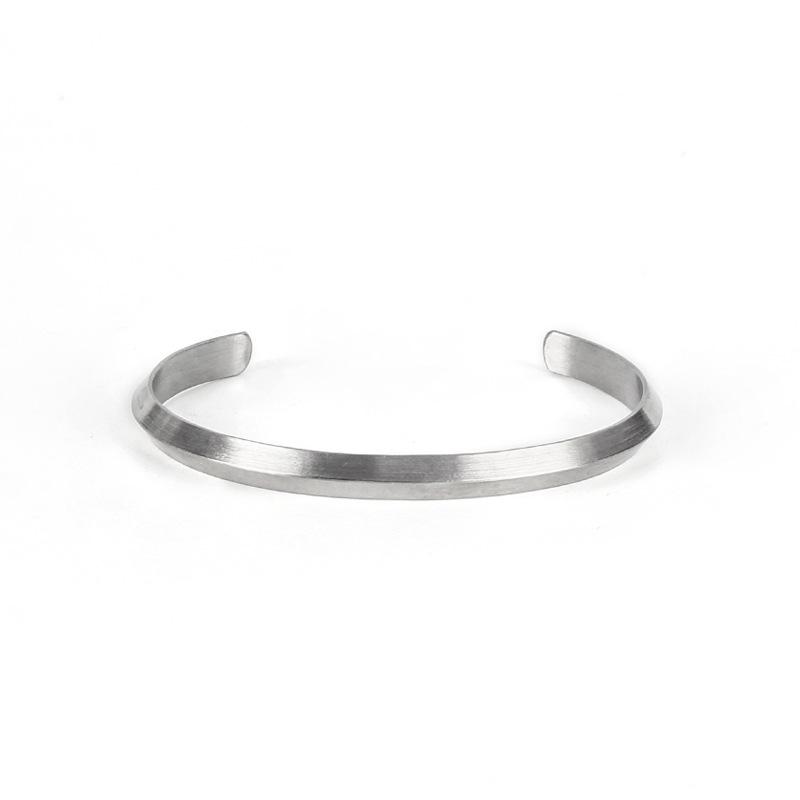 VAF Personalized Irregular Open Bangle Cuff Bracelet Triangular Stainless Steel Bracelet for Men Women Adjustable серебряный