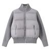 New women's splicing knitted zipper shirt cotton clothes autumn and winter short stand-up neck cotton-padded jacket