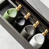 Modern Ceramic Hand Soap Dispenser with Pump , Dual In 1 Soap Holder , Dispenser, Elegant Bathroom Countertop Organizer for Home, Hotel, Spa