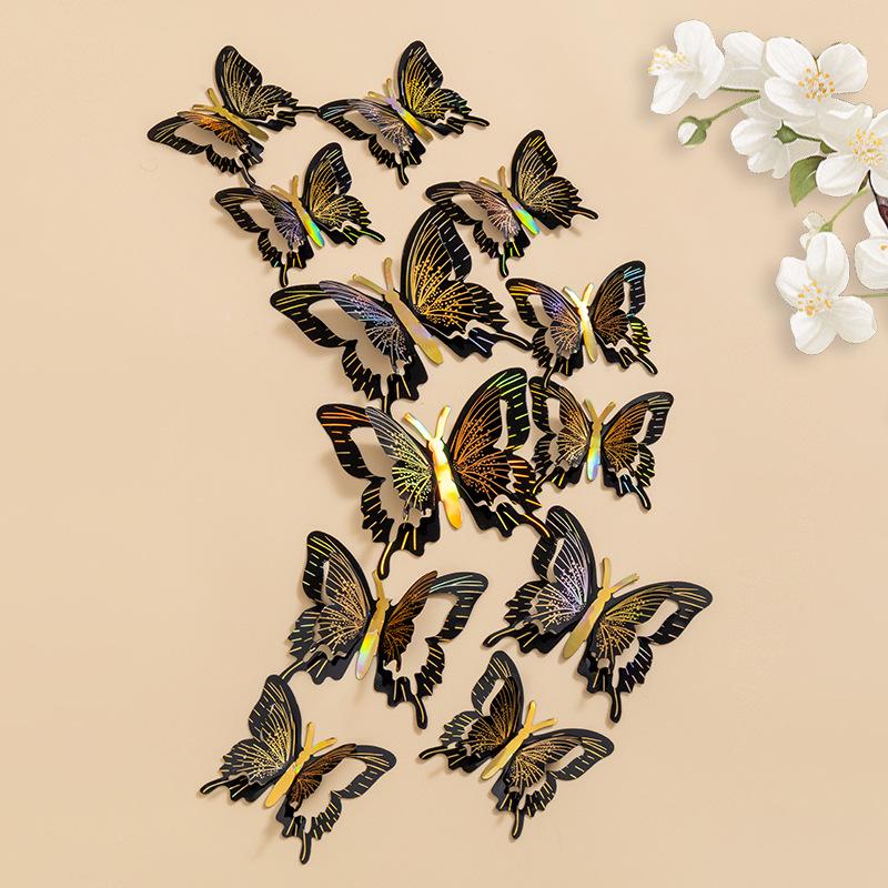 3D Realistic Double-Layer Butterfly Wall Stickers for Home Décor