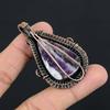 Amethyst Pendant Gemstone Jewelry, 999 Copper Wire Wrapped Pendant, Gift For Women Handmade Pendant