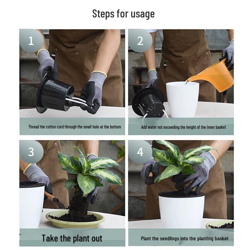 Devodo Self-Watering Resin Planter Pots (3-Pack)