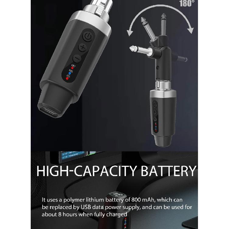2.4g XLR Wireless Microphone System Transmitter and Receiver Suitable For Dynamic Microphones and 5V Condenser Microphones(M-04)