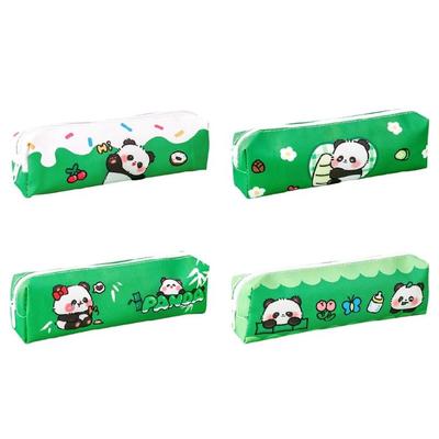 Large Capacity Pencil Case Cartoon Panda Pen Pouches Light Weight Pen Pouches Zippered Pen Case Travel Makeup Bag