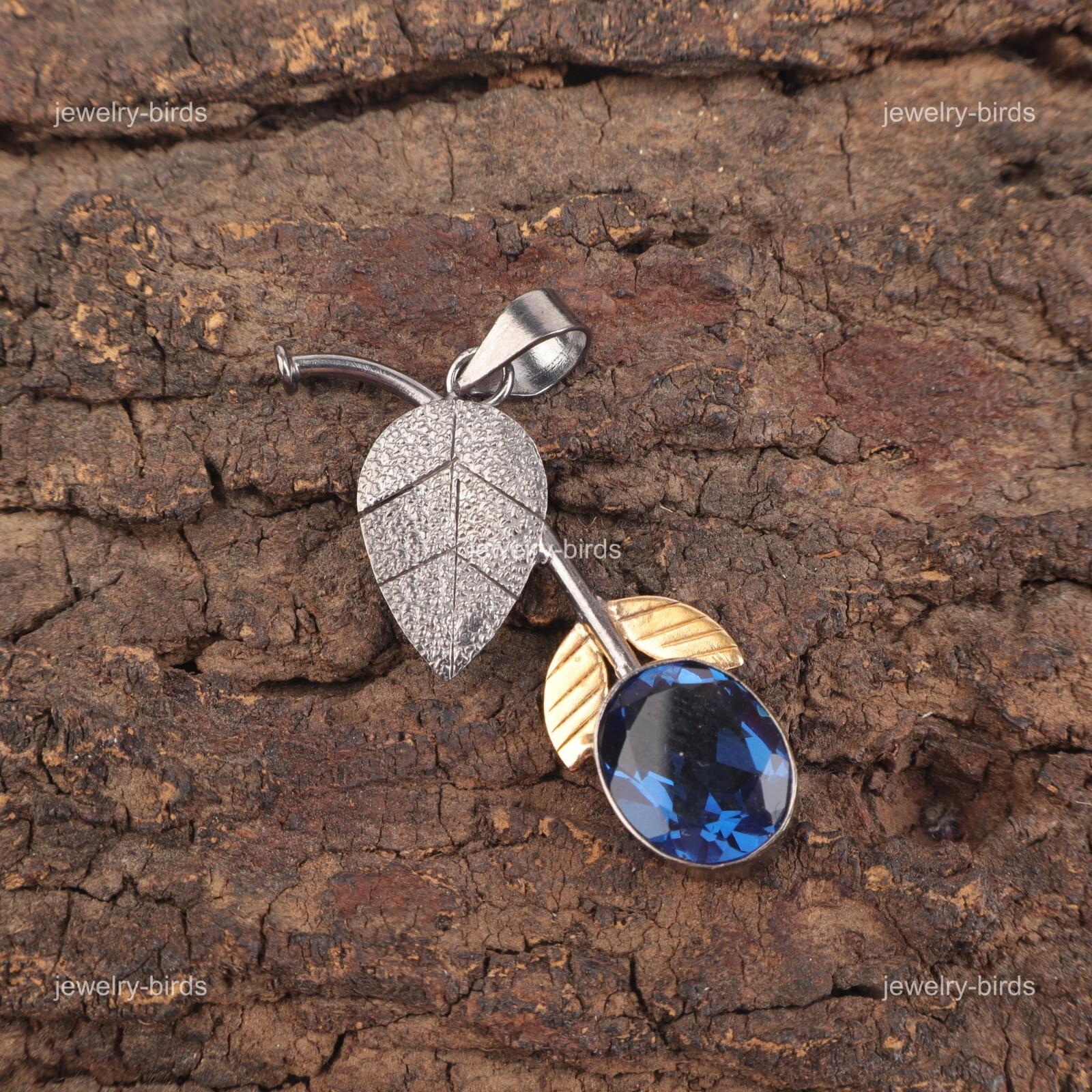 

Mothers day Deal Oval London Blue Topaz Stone 925 Silver Unique Handmade Pendant PP-55-13