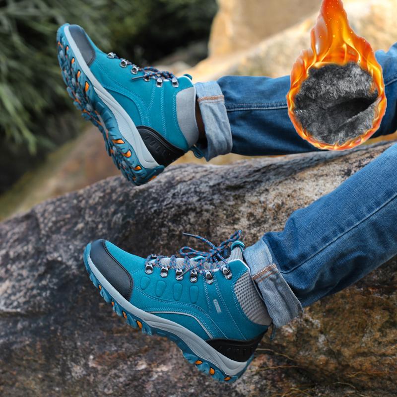 35-46 Paar Mode Plus Samt Warme High Top Baumwollschuhe Schneestiefel Plus Baumwolle Outdoor Wanderschuhe Wanderschuhe