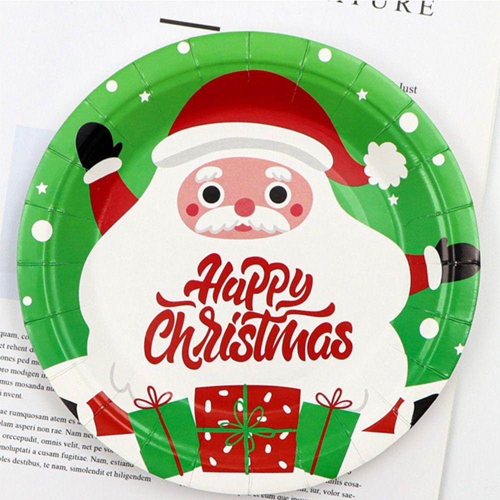 Environmental Christmas Paper Plates Disposable Christmas Paper Cups Christmas Tableware Set  Hotel