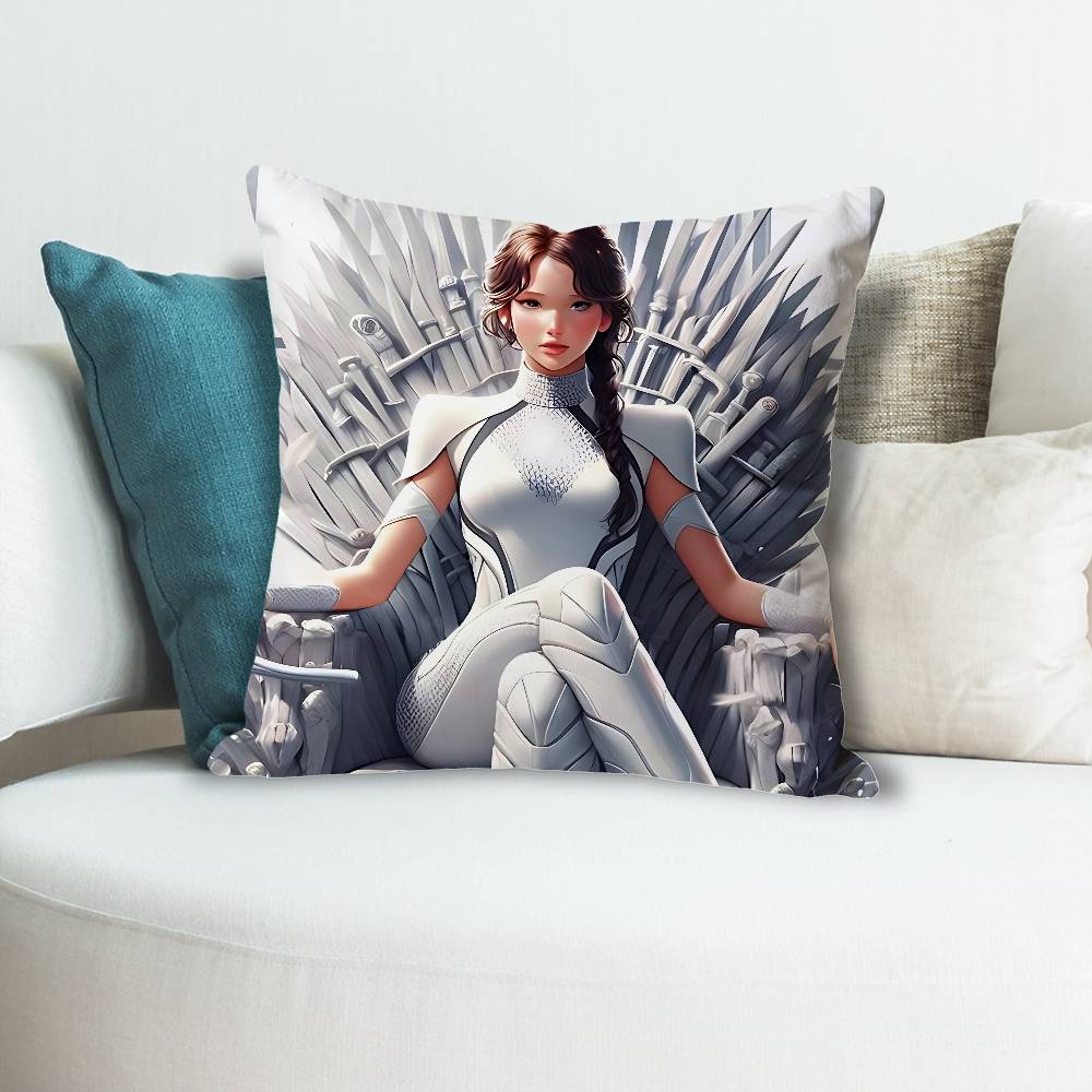 TThe HHunger GGames Pillow Cases for Bedroom Living Room Sofa Home Decor Polyester Cushion Cover with Zipper
