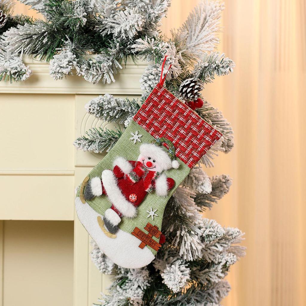Large 3D Cartoon Flannel Christmas Stockings and Gift Bags