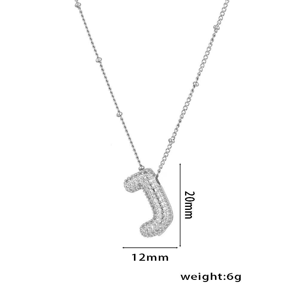 18K Gold-Plated Copper Necklace with Micro-Inlaid Zirconia & 26 Letter Pendant - Classic and Versatile European-American Jewelry