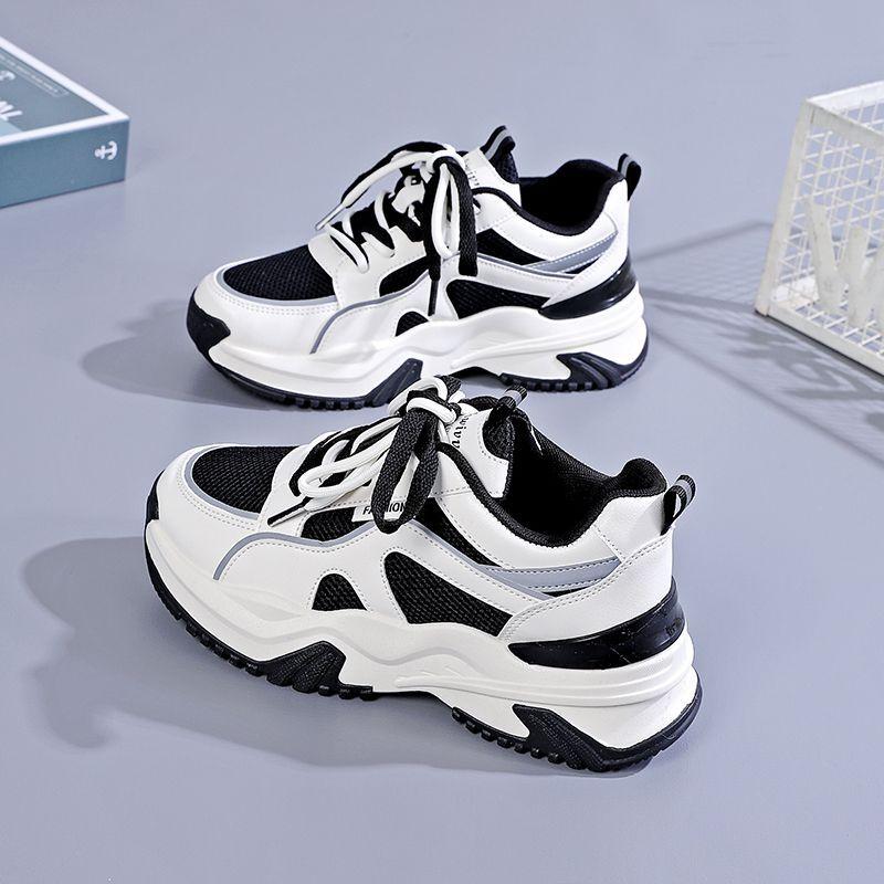 2025 Spring and Autumn New Sports and Leisure Shoes Ins Trendy Thick-soled Lightweight Women's Shoes Dad Student Soft-soled Live Broadcast