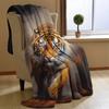 Comfortable Soft Tiger Blanket, Flannel Throw for All Seasons, Suitable for Office, Bed and Travel, Perfect Gift for Men, Women