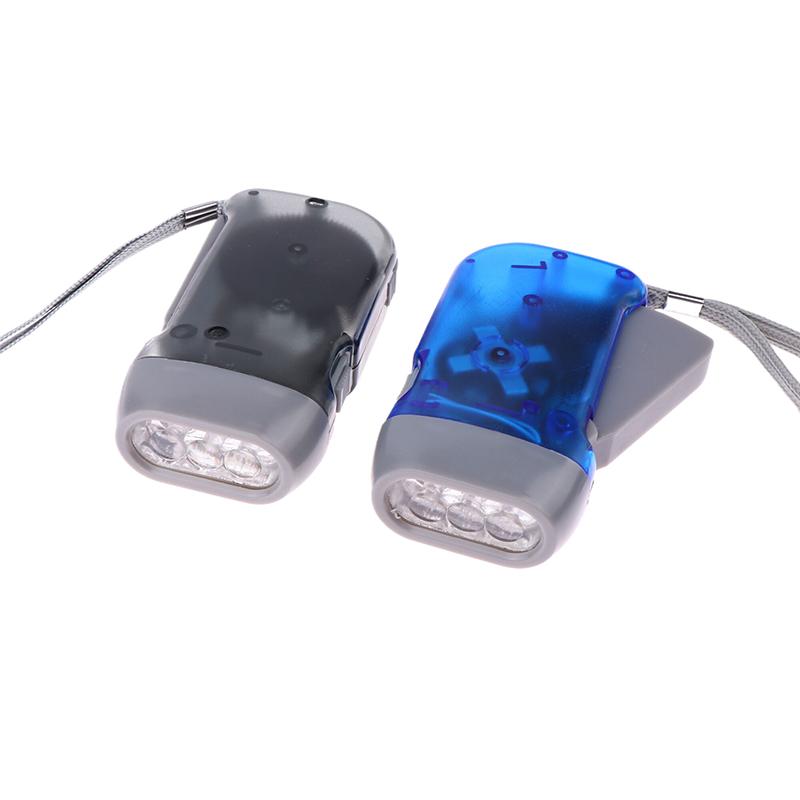 Led Hand Pressing Dynamo Crank Power Wind Up Flashlight Mini Self Generating Torch Camping Lamp Outdoor Home Supplies