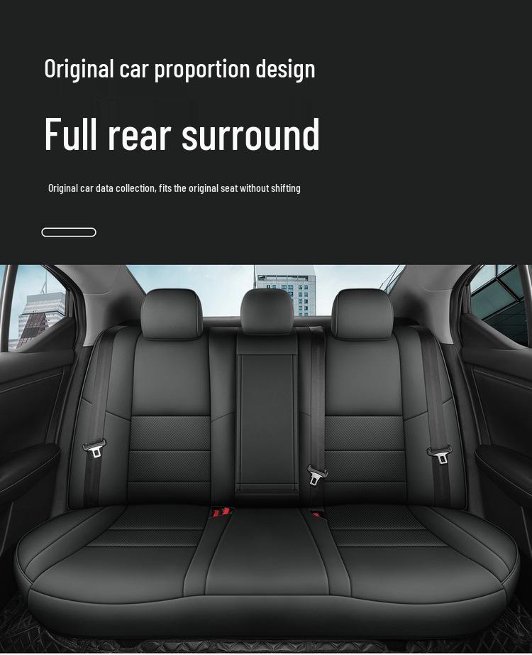 Sylphy Full Leather Car Seat Cushion - New Universal Model for Five-Seat Cars, Suitable for All Seasons