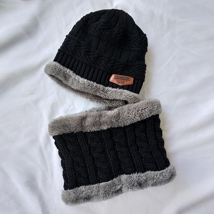Boys Winter Hats and Scarves Set Boys Girls Add Thick Hats and Necklaces In Autumn Cute Baby Hats for Children Ages 3-12Years