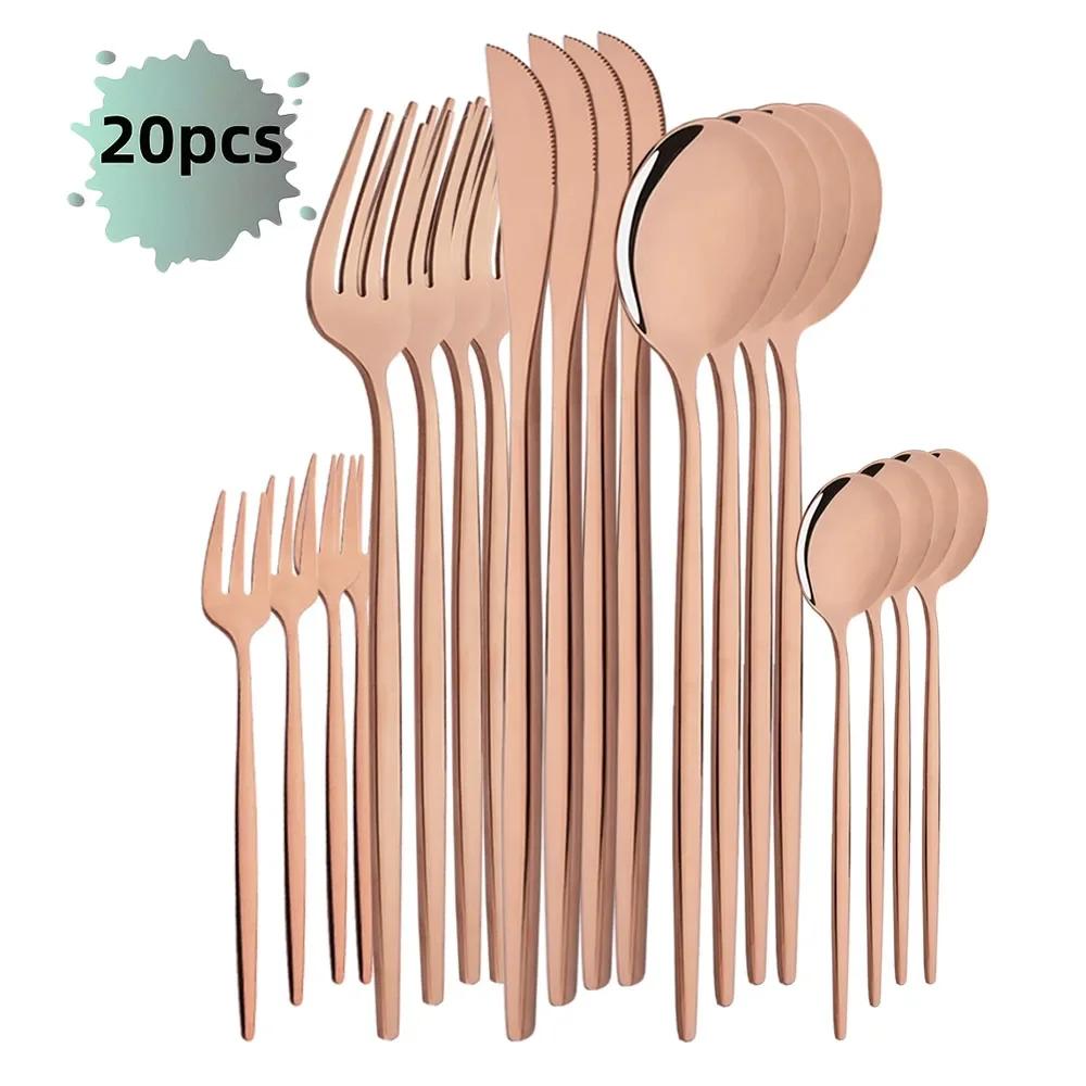 Black Gold 11Pcs Dinnerware Set Stainless Steel Dinner Knife Fruit Fork Spoon Cutlery Set Kitchen Tableware Flatware Set