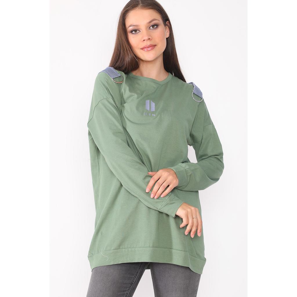 Bag Detailed Loose Design White Color Tunic