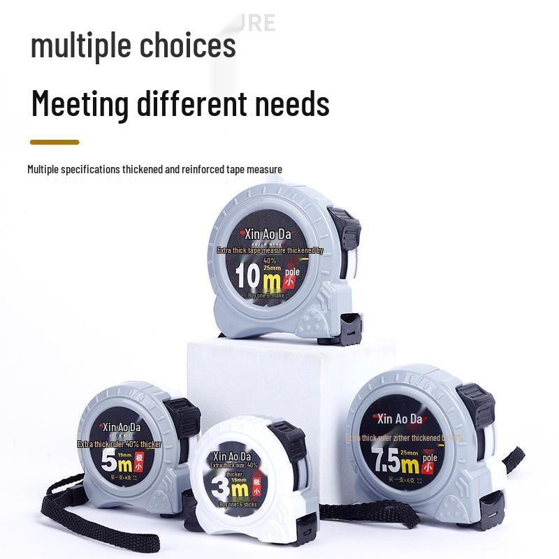 Double-Sided Steel Tape Measure with Auto Lock - Clear, Frosted, Universal for Household & Industrial Use