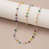 Color Heterosexual Stone Splicing Necklace Women's Simple Atmosphere Niche Design High Sense Fashion Versatile Collarbone Chain