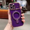 Applicable to iPhone17Promax wave love mobile phone case Apple 16 electroplated magnetic suction bracket anti-drop protective case