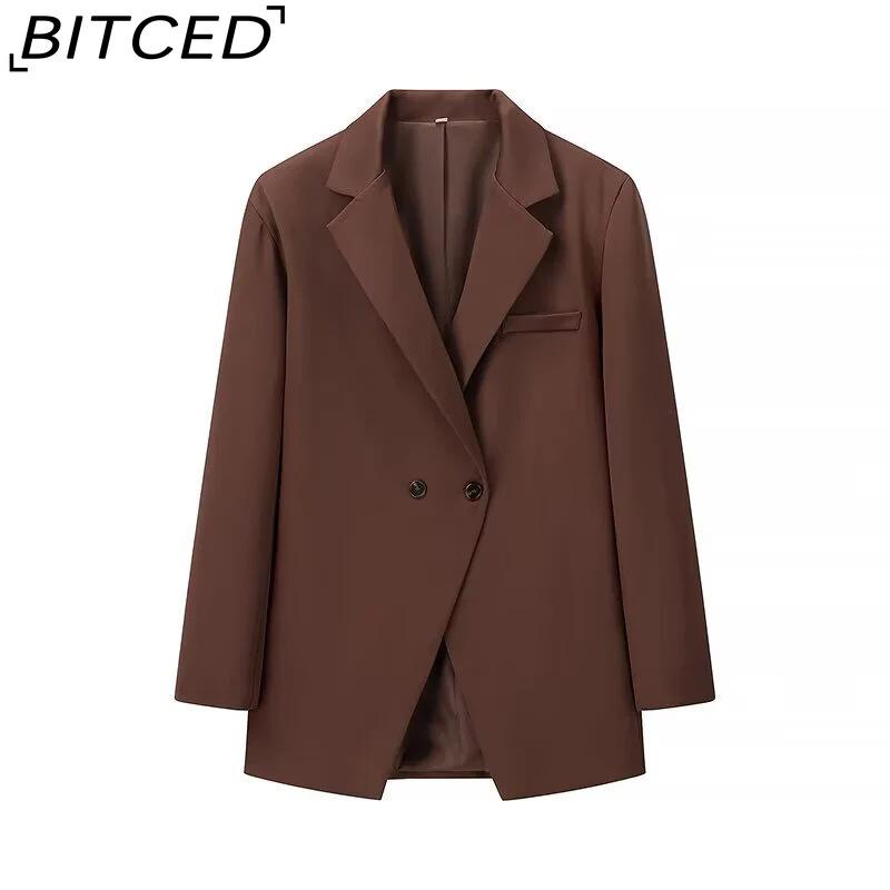 

BITCED Приталенная повседневная куртка для женщин L темно-коричневого